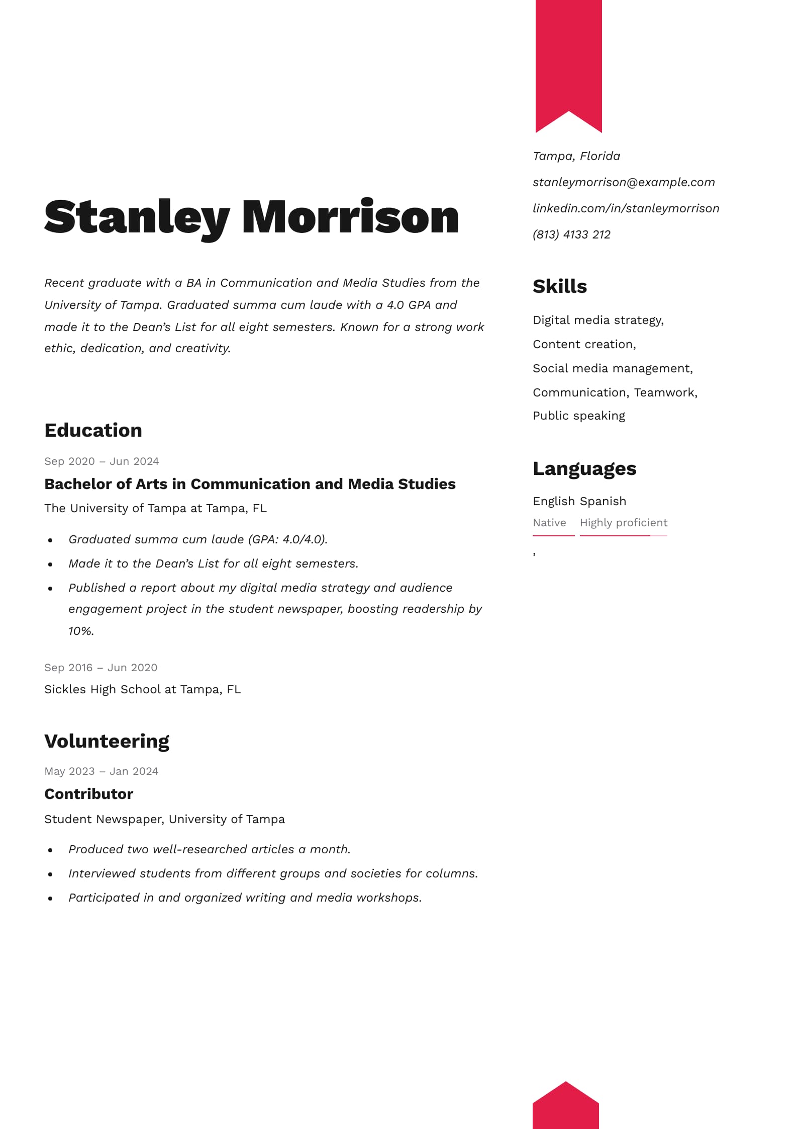 Communications Graduate