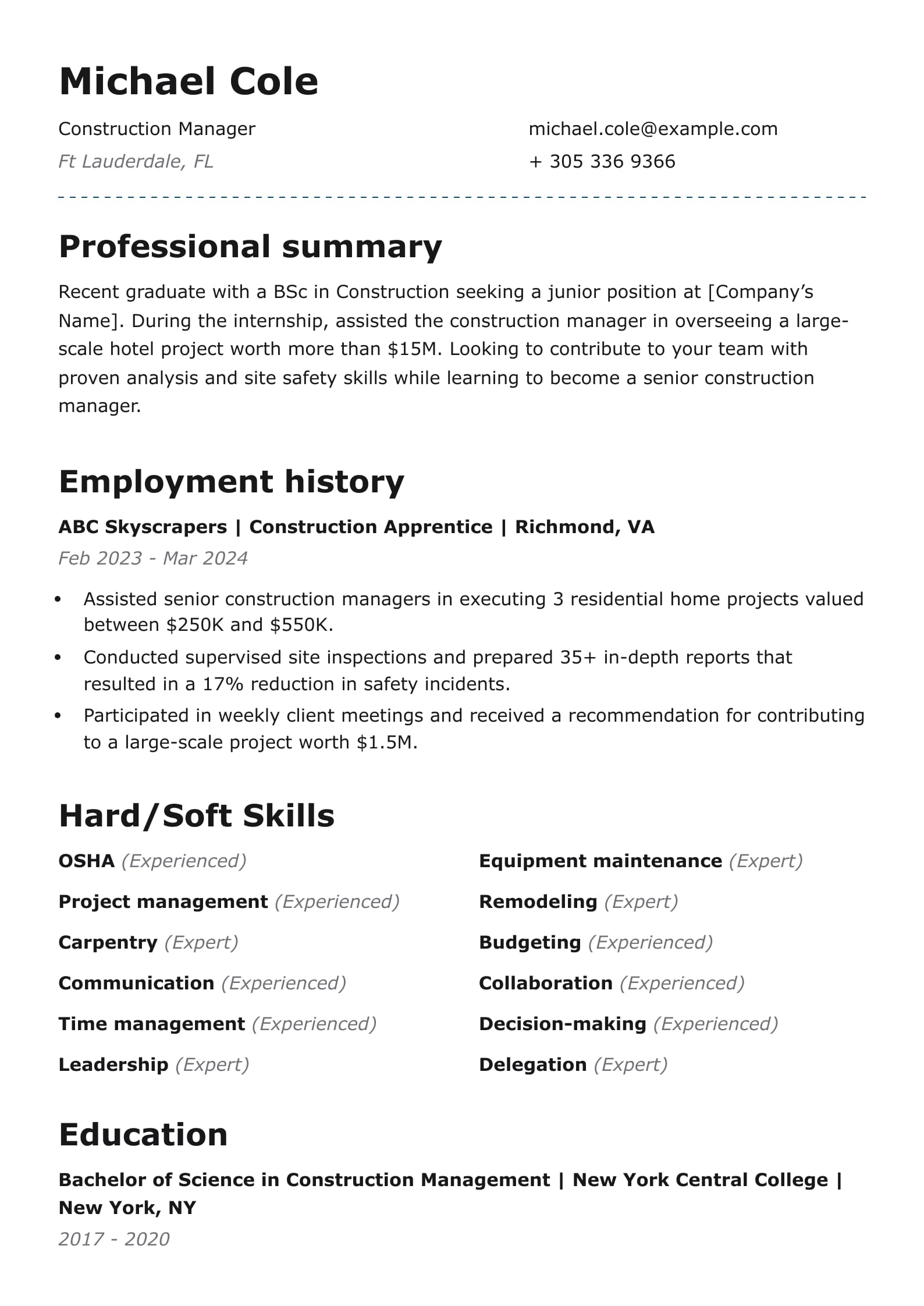 Construction Manager