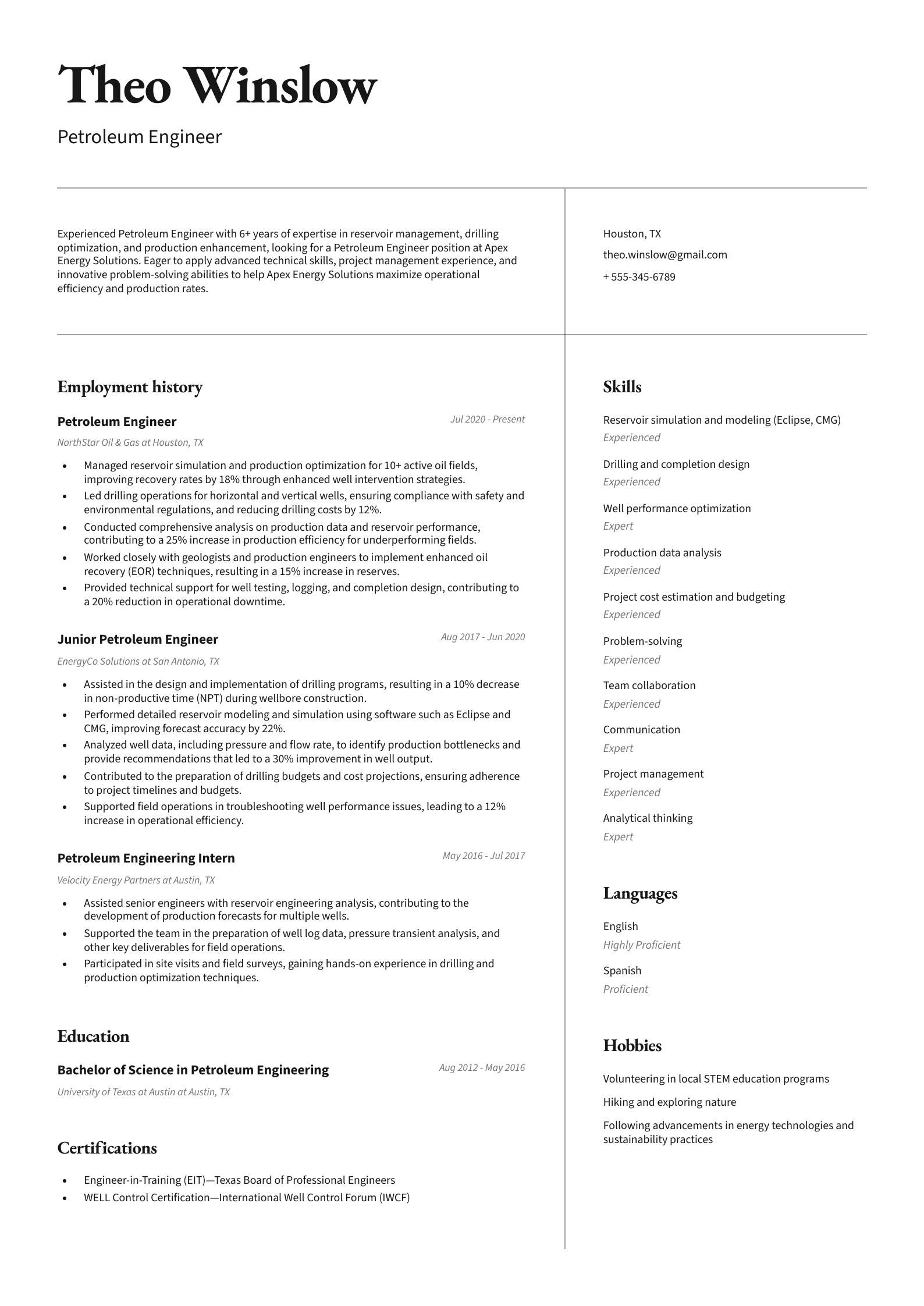 Petroleum Engineer